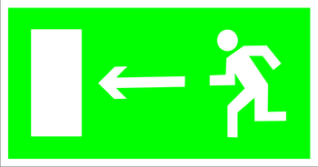 E04 направление к эвакуационному выходу налево (пластик, 300х150 мм) - Знаки безопасности - Эвакуационные знаки - магазин "Охрана труда и Техника безопасности"