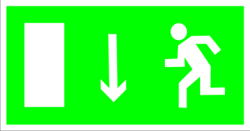 E10 указатель двери эвакуационного выхода (левосторонний) (пластик, 300х150 мм) - Знаки безопасности - Эвакуационные знаки - магазин "Охрана труда и Техника безопасности"